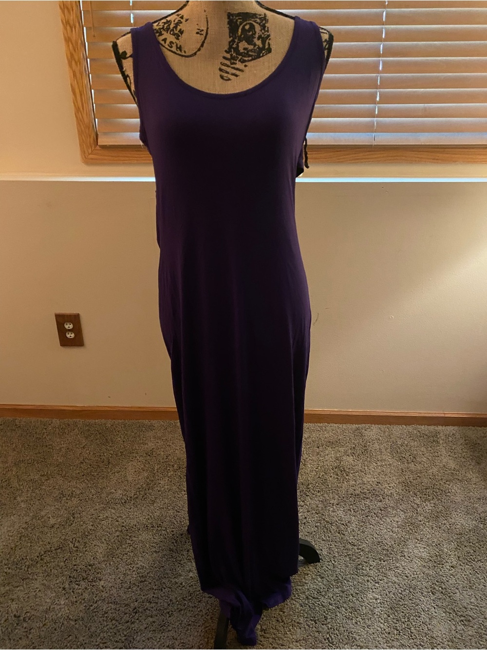 Sleeveless Purple Maxi Dress - Classic Tank Style